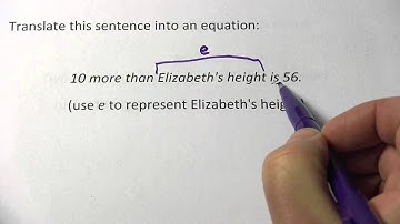 Translating a Sentence to s One-Step Equation