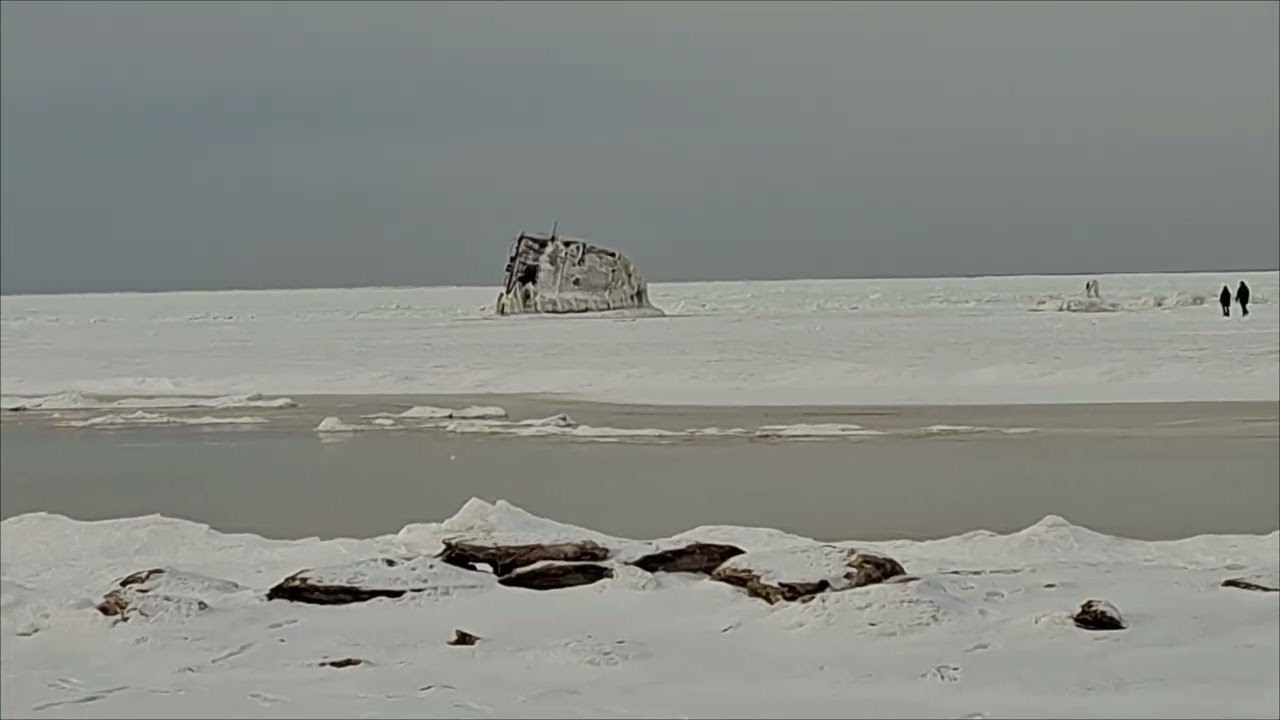 Kājām Vecāķi-Mangaļsala (mols) / Поход на затонувший корабль. Рига.