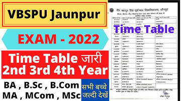 Vbspu !! Vbspu news today !! Vbspu time table 2022 !! Vbspu exam date 2022 !! Vbspu exam news today
