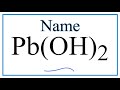 Lead(II) Hydroxide Concepts