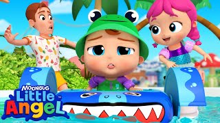 Baby John's Waterpark Race Competition | Little Angel And Friends Kid Songs