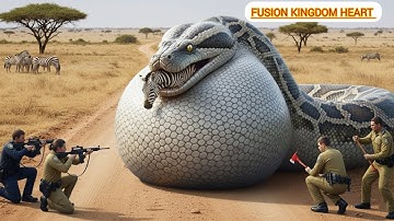 Courageous Rescue Team Subdues Giant Python to Free a Wild Zebra || Fusion kingdom Heart 