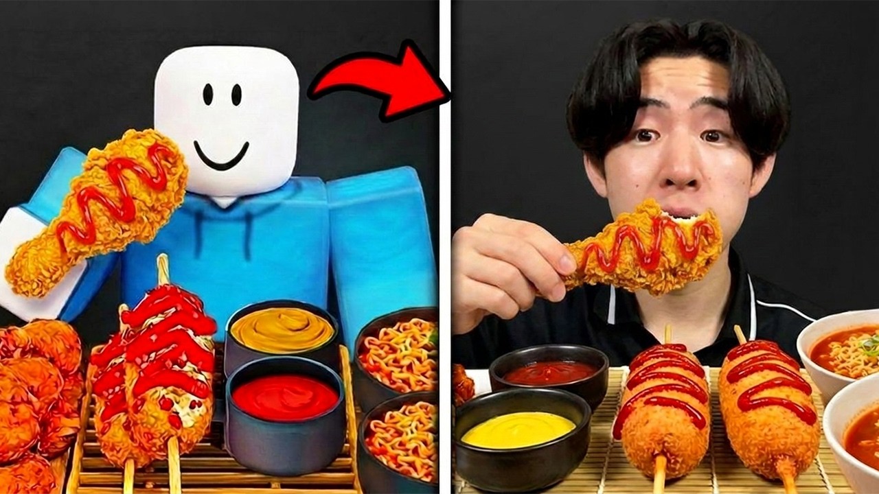 ゲームの食べ物ASMR vs リアルの食べ物ASMR!