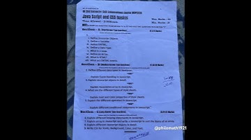 Java script and css basic skill  2nd semester last year paper 2024 #kashmiruniversity #pyqs