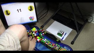 14 Rubiks Cube Events Relay With Feet! 3:50:06.32