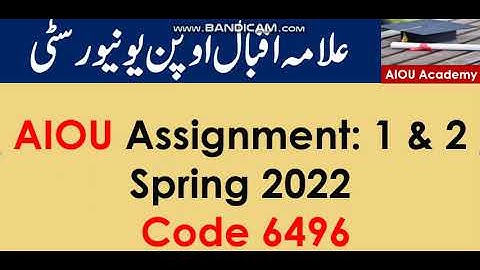 AIOU Code 6496-1 & 2 Solved Assignments Spring 2022