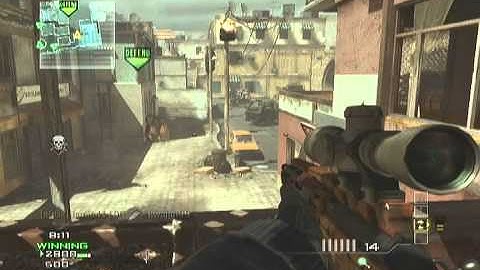 MW3 Team Defender Seatown Sniping gameplay