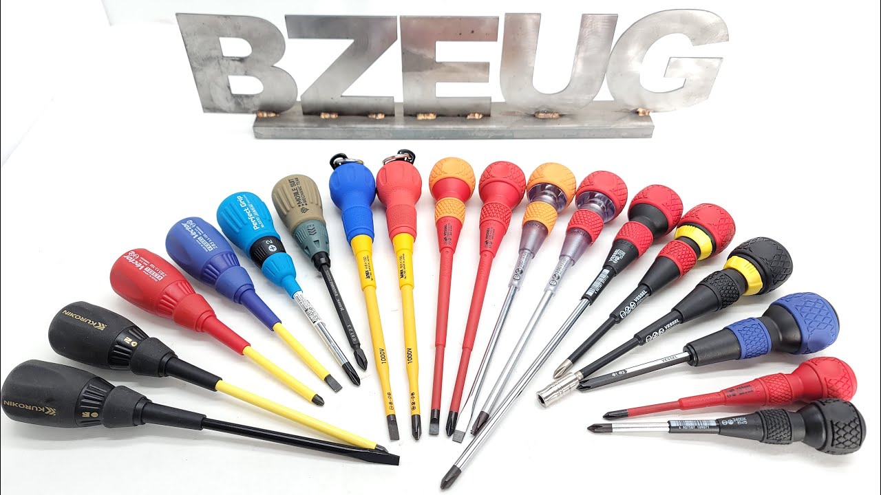 Japanese Ball Grip Style Handle Screwdrivers by VESSEL, ANEX, SUNFLAG