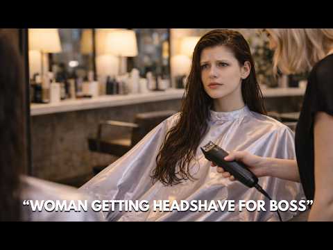 Forced Headshave For Woman By Boss On Office