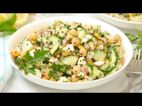 Chickpea, Cucumber & Feta Salad | Protein Packed Meal Prep Recipe | The Domestic Geek