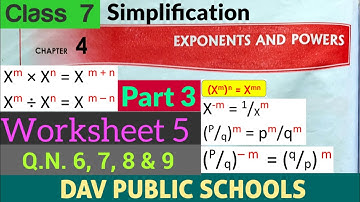 DAV class 7 maths chapter 4 Worksheet 5 Q.N. 6, 7, 8 & 9 - Soled with explanation