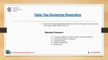 Doctoring Rewinding Machine | Krishna Engineering Works