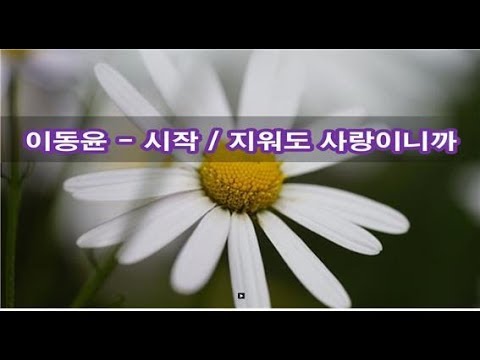 이동윤 - 시작 / 지워도 사랑이니까 kpop 韓國歌謠