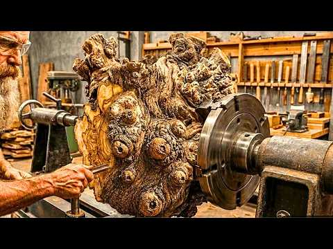 Wood turning // I scored the goal using an old coffee tree stump.
