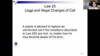 Club Director Refresher 6-21 Part 9, Law 25, Changes of Call