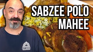 Persian Herbed Saffron Rice &amp; Fried Fish سبزی پلو با ماهی و ماهیچه (Sabzee Polo Mahee)