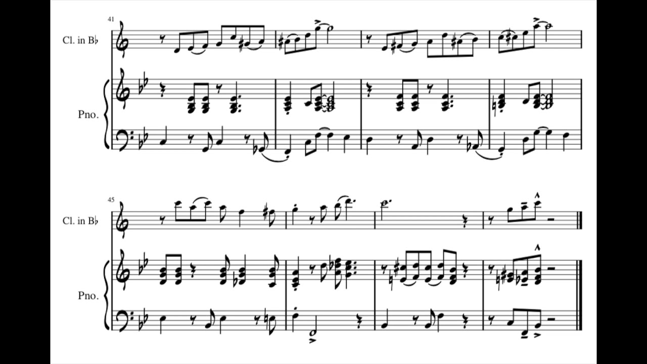 Let's swing - [Clarinet and Piano] - Music Sheet - YouTube
