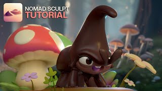 Nomad Sculpt Full Tutorial | Rhinoceros Beetle & Mushroom Scene