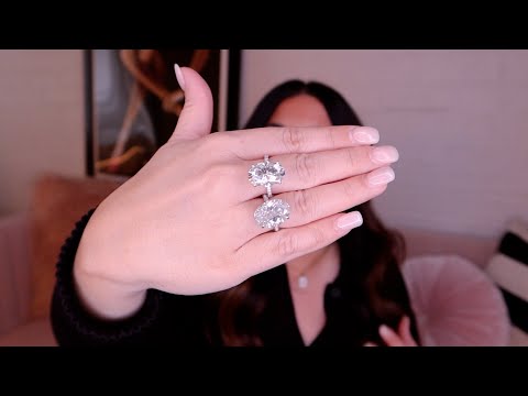 12 CARAT OVAL MOISSANITE RING  BRILLIANT Vs CRUSHED ICE CUT