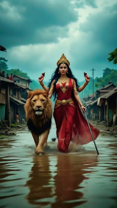 ma durga aur sher pani me #trending #bhakti #shorts #navratri #newreel #reels