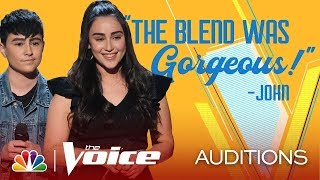 Dane & Stephanie sing "Angela" on The Voice 2019 Blind Auditions