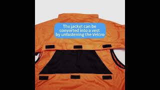 Lightweight Cycling Windbreaker Jacket, Convertible to Vest, Packable Into Back Pocket.