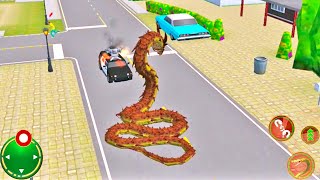 Angry Anaconda Snake City Attack - Transform Dragon Snake | Snake Vs City Police | Games 3D screenshot 4