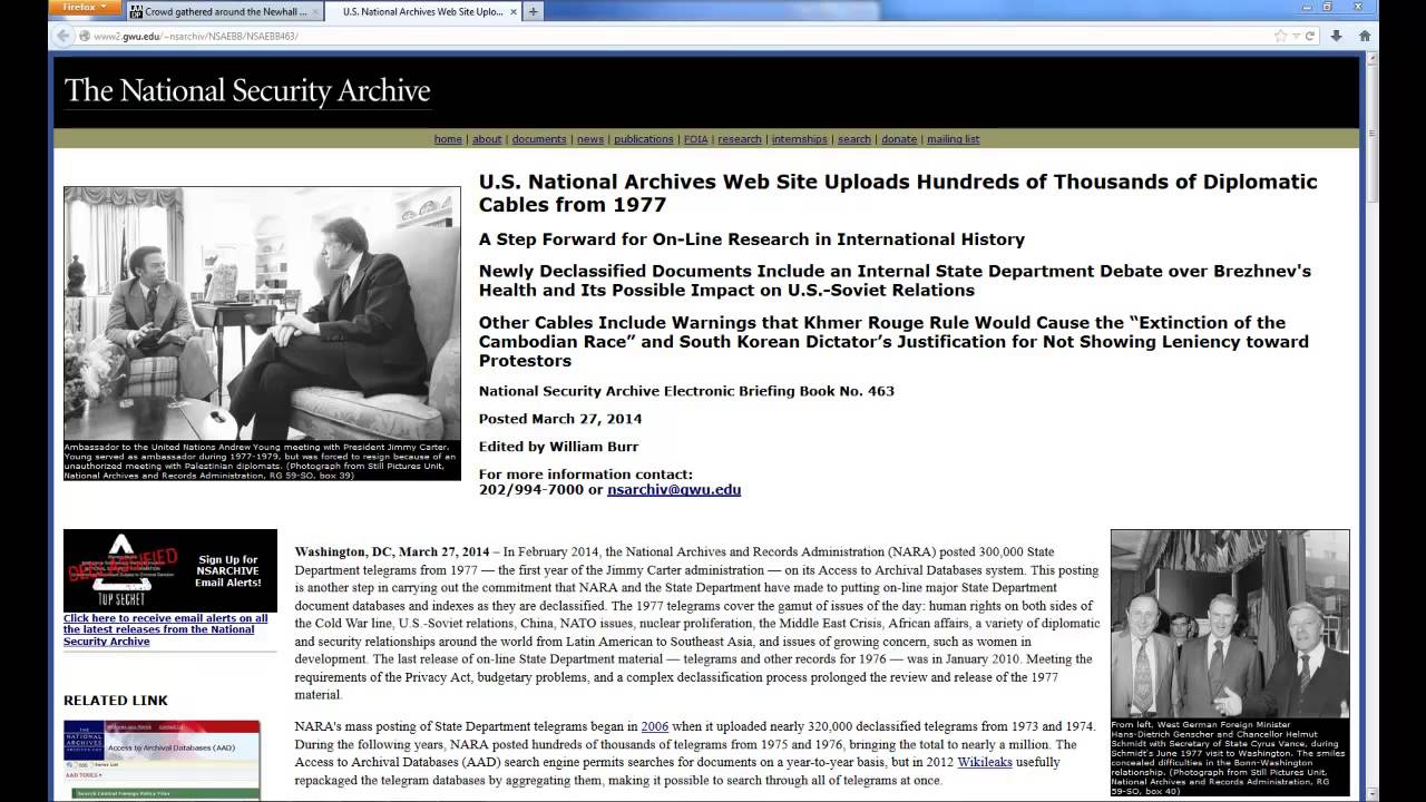 "Welcome and Keynote" by Thomas Blanton - 2014 CRL Leviathan Forum