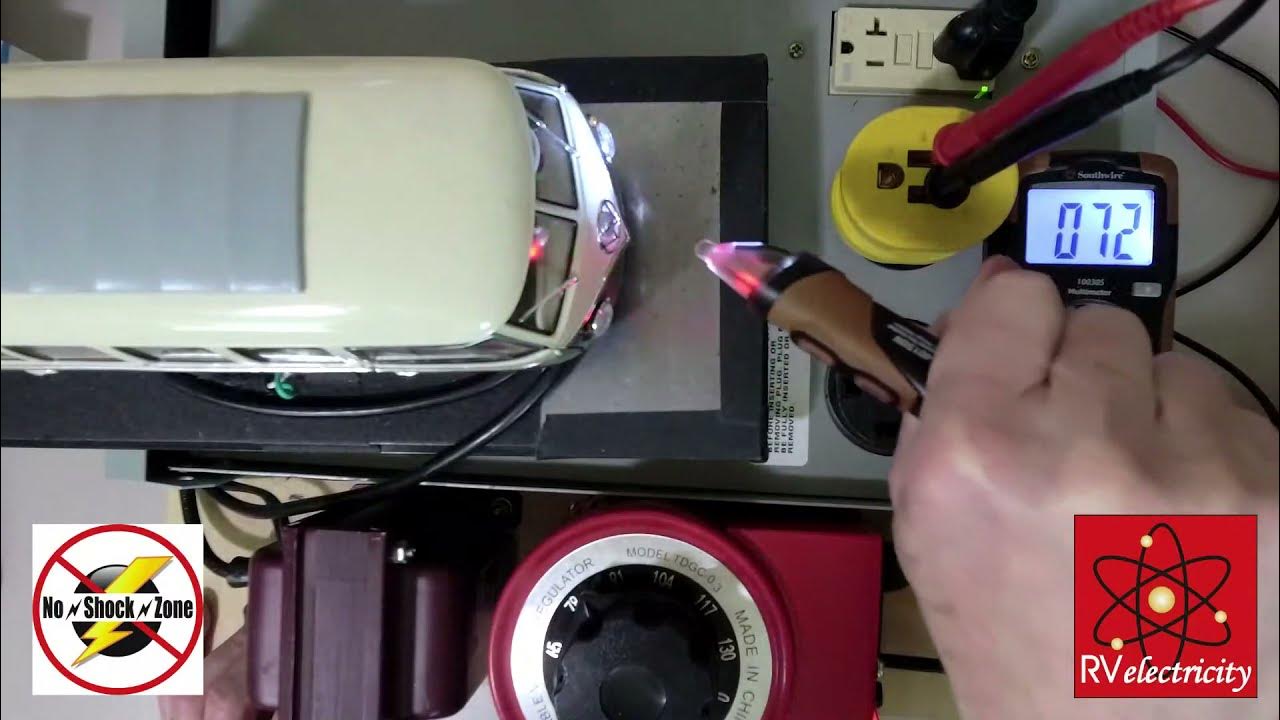 Using a Southwire 40150N NonContact Voltage Tester to find an RV Hot