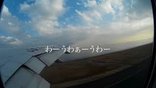 JAL離陸の瞬間　修学旅行生の歓喜の悲鳴（笑）羽田〜那覇 2020.1月搭乗