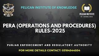 PERA (Procedure &amp; Operation) Rules 2025 | SDEO PERA | Schedule Laws | EO &amp; IO Jobs in PERA 2025|