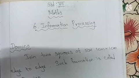 Std 7, Maths, Information Processing, Example 6.1& 6.2, Exercise 6.1(1 to 7).