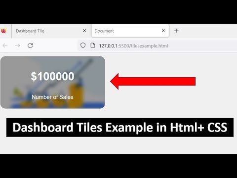 How to design Dashboard Tiles example HTML + CSS  |  ASP.NET CORE