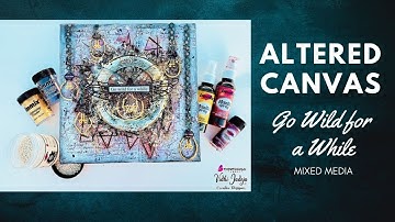 How To Use Chipboard Embellishments On Canvas | Altered Canvas |  embossing powder  | immix®