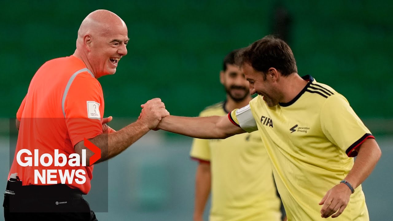 World Cup 2022 FIFA legends, Qatar-based workers play friendly match