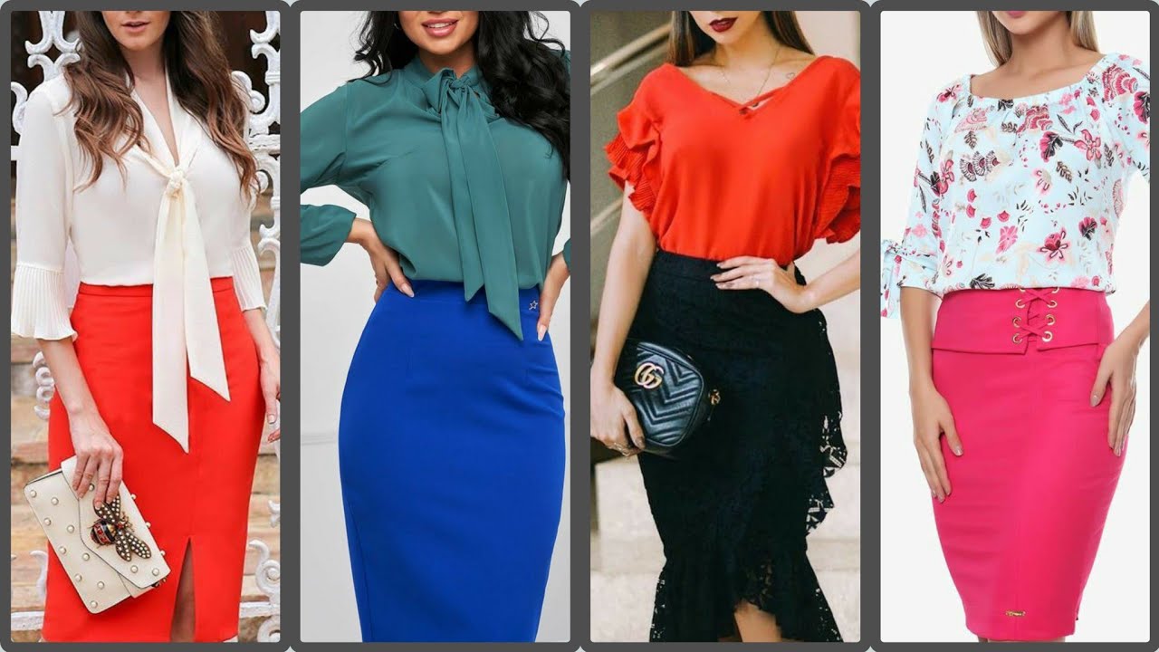 Casual Skirt and Blouse Designs for Weekend BrunchSexy Skirt and Blouse