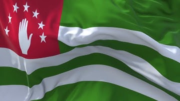 01. Abkhazia Flag Waving in Wind Continuous Seamless Loop Background.