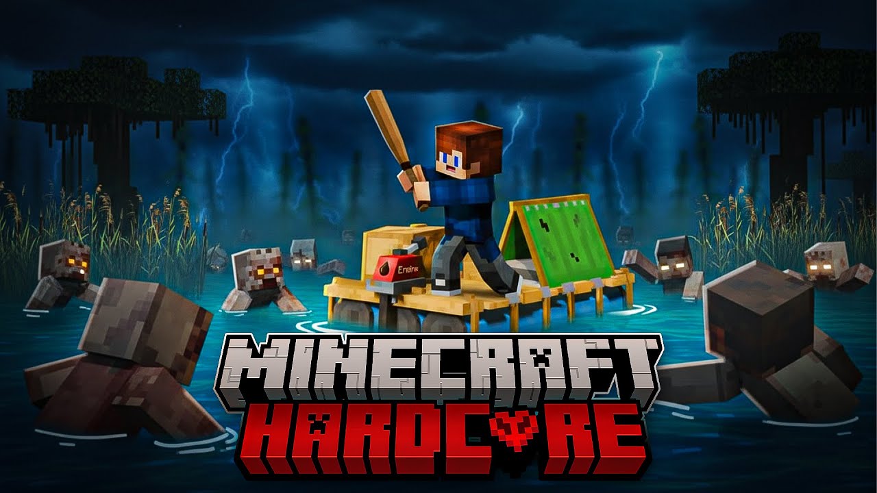 SINH TỒN 100 NGÀY Minecraft Hardcore Tận Thế Zombie chỉ với một Cái Bè Gỗ