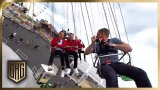 Rock am Ring: Unnötig kompliziertes Interview mit Kraftklub im Kettenkarussell | Circus HalliGalli