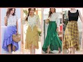 mermaid silhouette skirts/ruffle tiered frilled hem skirts/casual midi skirts with top styles