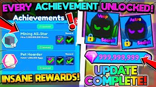 EVERY 🏆ACHIEVEMENT UNLOCKED!! INSANE REWARDS!! - Mining Simulator 2 (Roblox)