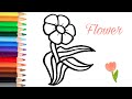 How to draw a Flower | Easy Drawing for Kids | Easy Flower Drawing
