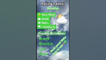 Rating names!- Brooklyn💚 Comment ur name, subscribe and I will make you a video of your name!😙