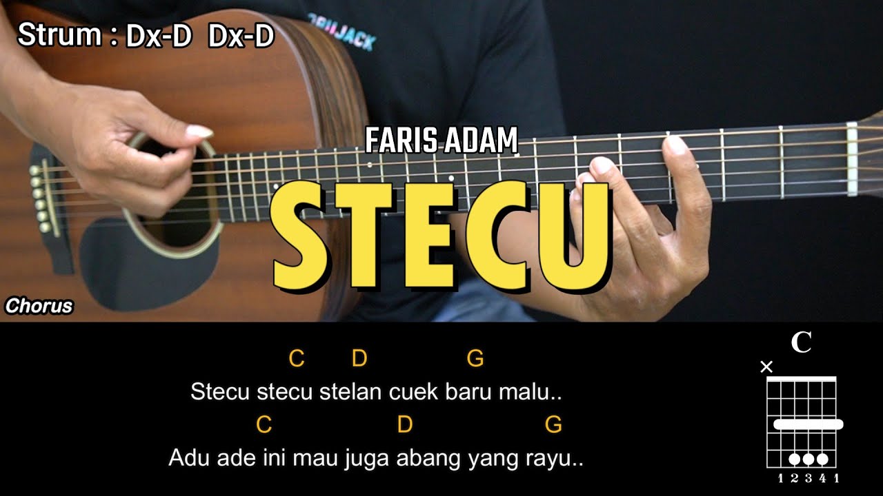 STECU - FARIS ADAM | Tutorial Chord Gitar Mudah dan Lirik