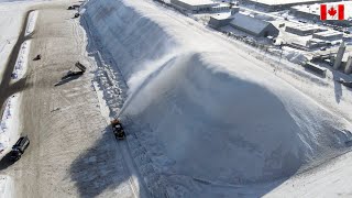 HUGE snow pile in snow dump site/where snow go during snow removal operation in Montreal/Canada🇨🇦❄️