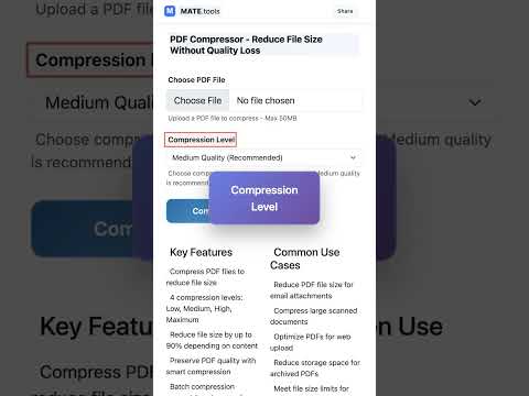 PDF Compressor - Reduce File Size Without Quality Loss for FREE #Shorts