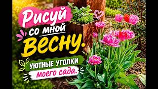 Закрой глаза, рисуй со мной весну. Уютные уголки моего сада.