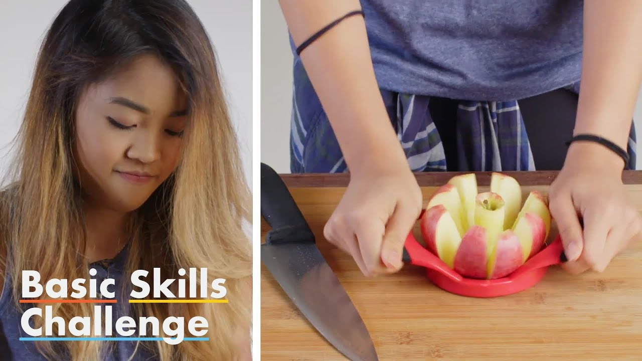 50 People Try to Core and Slice an Apple | Epicurious - YouTube
