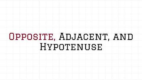 Opposite, Adjacent, and Hypotenuse