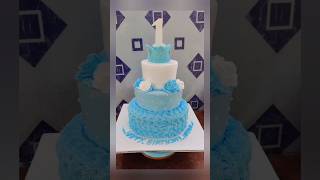 3 Lear Cake Blue And White Colour Birthday Anniversary